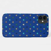 Stippenharten in pauwenblauwe tinten Case-Mate iPhone case (Achterkant (horizontaal))