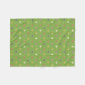 Stippenhartjes op groen gebladerte fleece deken (Voorkant (Horizontaal))