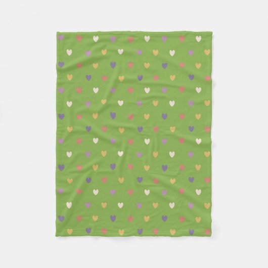 Stippenhartjes op groen gebladerte fleece deken (Voorkant)