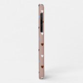Stippenhartjes op lichtbruin Case-Mate iPhone case (Achterkant/links)