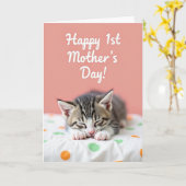 Stippenkitten Slaapdtijd kaart (Gele Bloem)