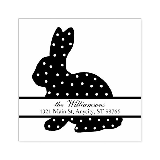 Stippenkonijn Monogram Retouradres Rubberstempel (Afrduk)
