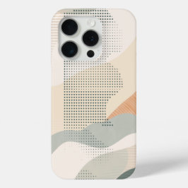 Stippenpatronen in vormen in neutrale tinten iPhone 15 pro case