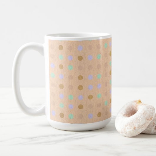 Stippenpatroon, 15oz koffiemok (Met donut)