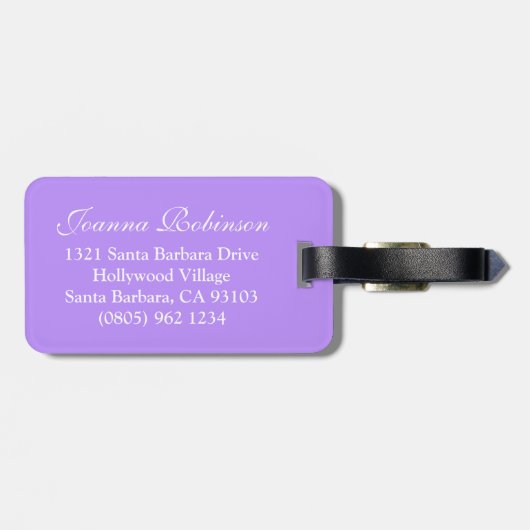 Stippenpatroon genaamd paarse bagagelabel (Achterkant horizontaal)