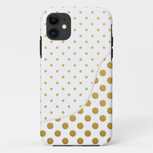 Stippenpatroon in goud en wit Case-Mate iPhone case (Achterkant)