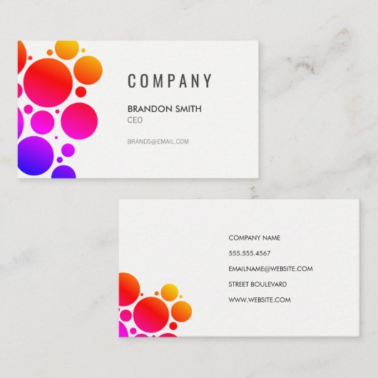Stippenpatroon / Kleurrijk Visitekaartje (Voorkant / Achterkant)