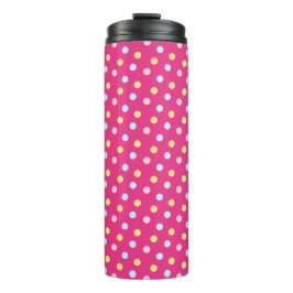 Stippenpatroon met Roze Achtergrond Thermosbeker
