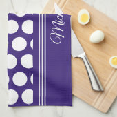 Stippenpatroon op ultra violet theedoek (Quarter Fold)