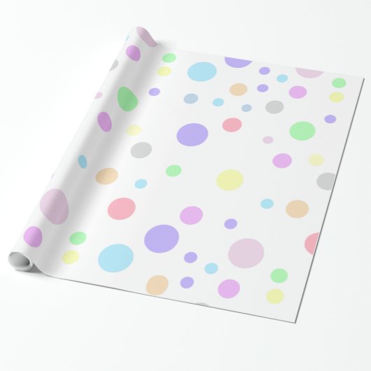 Stippenpatroon Pastel Stippen Cadeaupapier (Uitgerold)