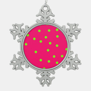 Stippenpatroon Tin Sneeuwvlok Ornament