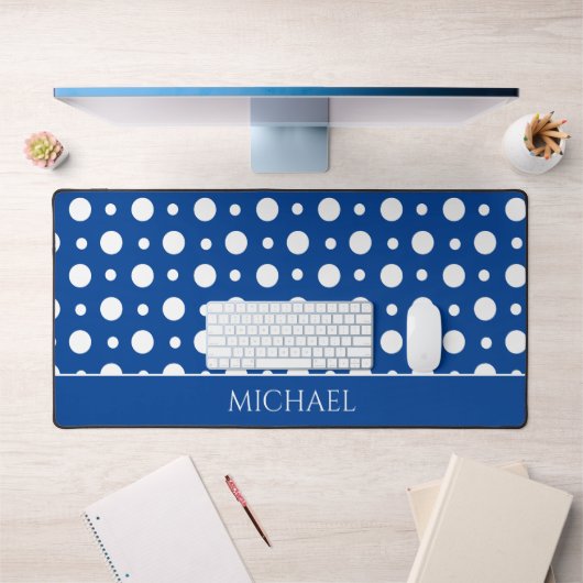 Stippenpatroon Wit Blauw Bureaumat (Kantoor 1)
