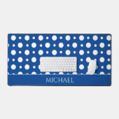 Stippenpatroon Wit Blauw Bureaumat (Keyboard & Muis)