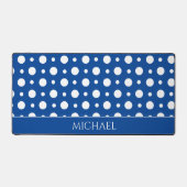 Stippenpatroon Wit Blauw Bureaumat (Voorkant)