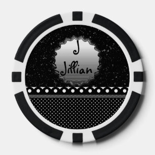 Stippenpatroon Wit Zwart Vrede Liefde Lotsbestemmi Pokerchips