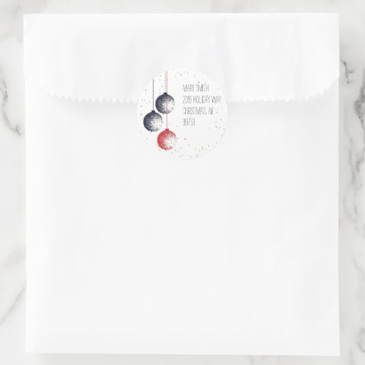 Stipple-kerstversieradres Ronde Sticker (Tas)