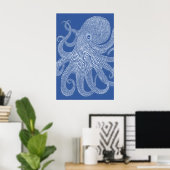Stipple-kunst Octopusprint Maximalist Dot Matrix Poster (Thuiskantoor)