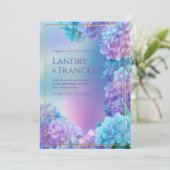 Stippled Lavender Hydrangea Watercolor Gold Frame Kaart (Staand voorkant)