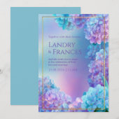 Stippled Lavender Hydrangea Watercolor Gold Frame Kaart (Voorkant / Achterkant)