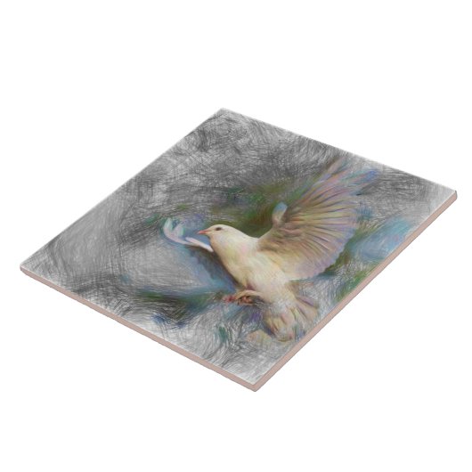 stiptheelduif tegeltje (Zijkant)