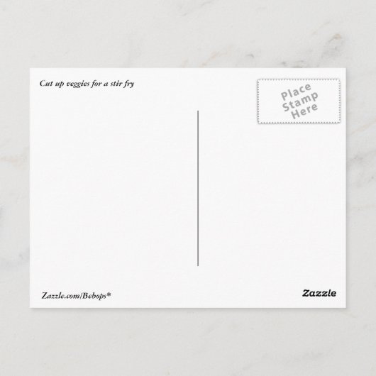 Stir Fry Briefkaart (Achterkant)