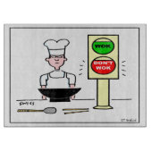 Stir Fry Chinese Food Wok Cartoon Funny Snijplank (Voorkant)