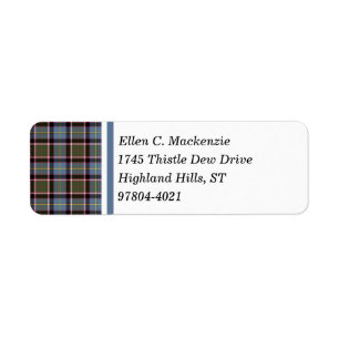 Stirling and Bannockburn Scotland District Tartan Etiket