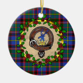 Stirling Badge & Tartan Gepersonaliseerde Kerstmis Keramisch Ornament (Voorkant)