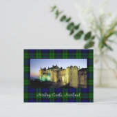 Stirling Castle Illuminated Tartan Border Briefkaart (Staand voorkant)