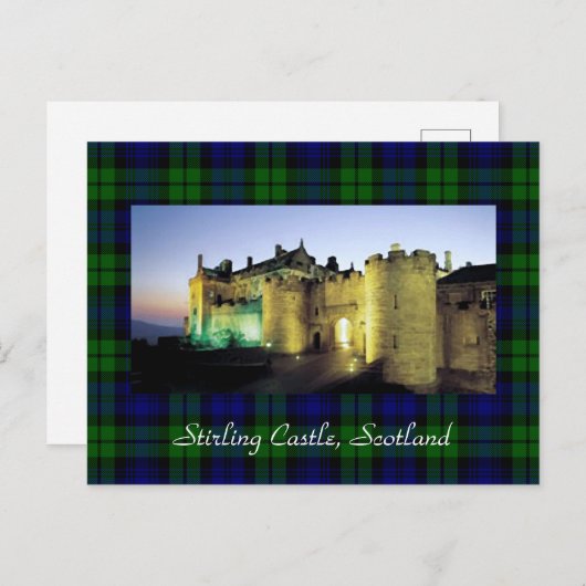 Stirling Castle Illuminated Tartan Border Briefkaart (Voorkant / Achterkant)