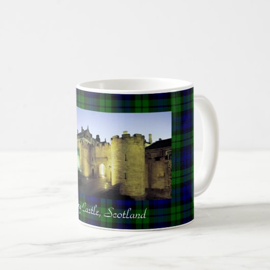 Stirling Castle Illuminated Tartan Border Koffiemok (Voorkant rechts)