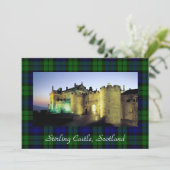 Stirling Castle, verlicht Tartangrensbegroeting Kaart (Staand voorkant)