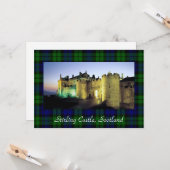 Stirling Castle, verlicht Tartangrensbegroeting Kaart (Voorkant / Achterkant in situ)