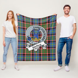 Stirling Clan Badge Tartan Pset Fleece Deken