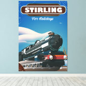 Stirling Scotland  train poster. Canvas Afdruk (Insitu (Houten vloer))