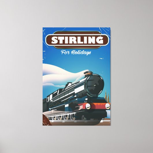 Stirling Scotland  train poster. Canvas Afdruk (Voorkant)