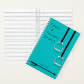 Stirrup Irons & Riding Crop Aqua Medium Equestrië Notitieboek (Binnen)