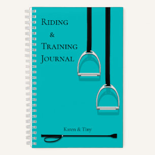 Stirrup Irons & Riding Crop Aqua Medium Equestrië Notitieboek