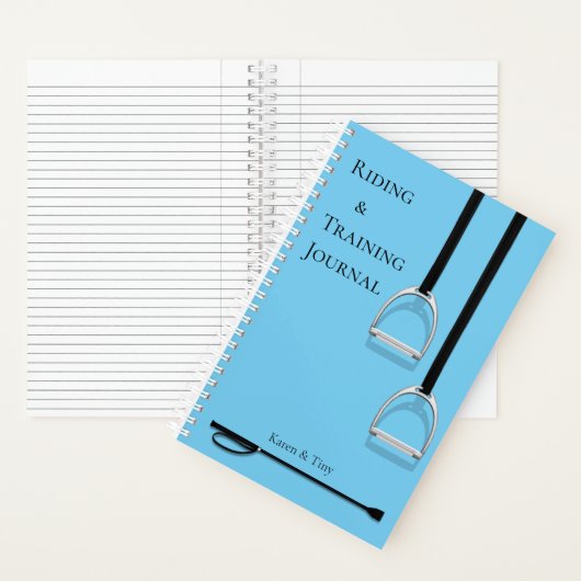 Stirrup Irons & Riding Crop Blue Medium Equestrian Notitieboek (Binnen)