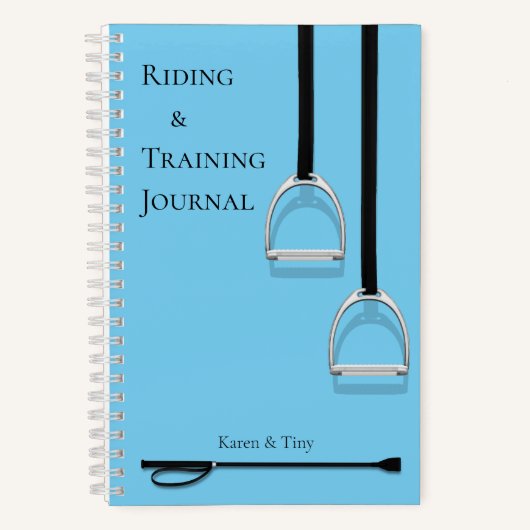 Stirrup Irons & Riding Crop Blue Medium Equestrian Notitieboek (Voorkant)