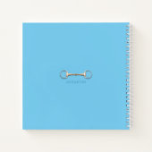 Stirrup Irons & Riding Crop Blue Square Equestrian Notitieboek (Achterkant)