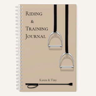Stirrup Irons & Riding Crop Latte Brown Equestrian Notitieboek