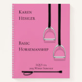 Stirrup Irons & Riding Crop Pink 8.6x11 Equestrian Notitieboek (Voorkant)