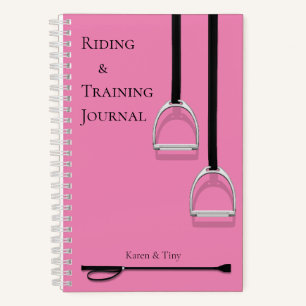 Stirrup Irons & Riding Crop Pink Notitieboek