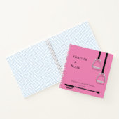 Stirrup Irons & Riding Crop Pink Square Equestrian Notitieboek (Binnen)