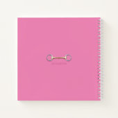 Stirrup Irons & Riding Crop Pink Square Equestrian Notitieboek (Achterkant)