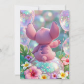 Stitch Birthday Invitation Template Kaart (Achterkant)