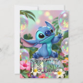 Stitch Birthday Invitation Template Kaart (Achterkant)