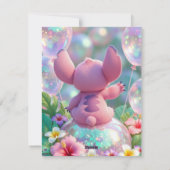 Stitch Birthday Invitation Template Kaart (Achterkant)