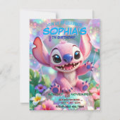 Stitch Birthday Invitation Template Kaart (Voorkant)